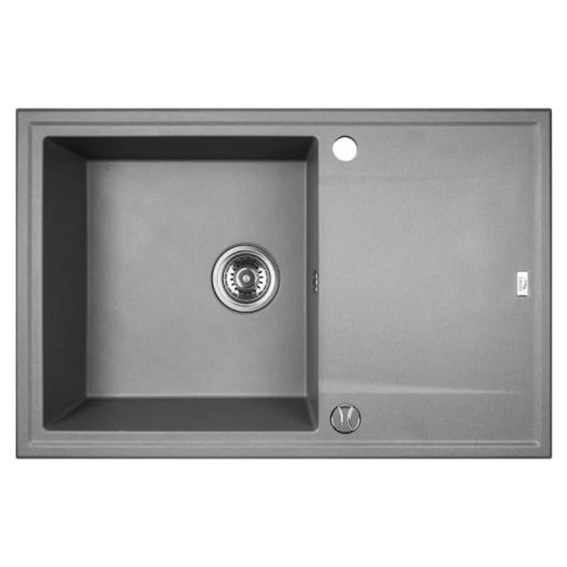 Laveo MEGALO Gránit mosogató: egymedence csepptálcás, szürke