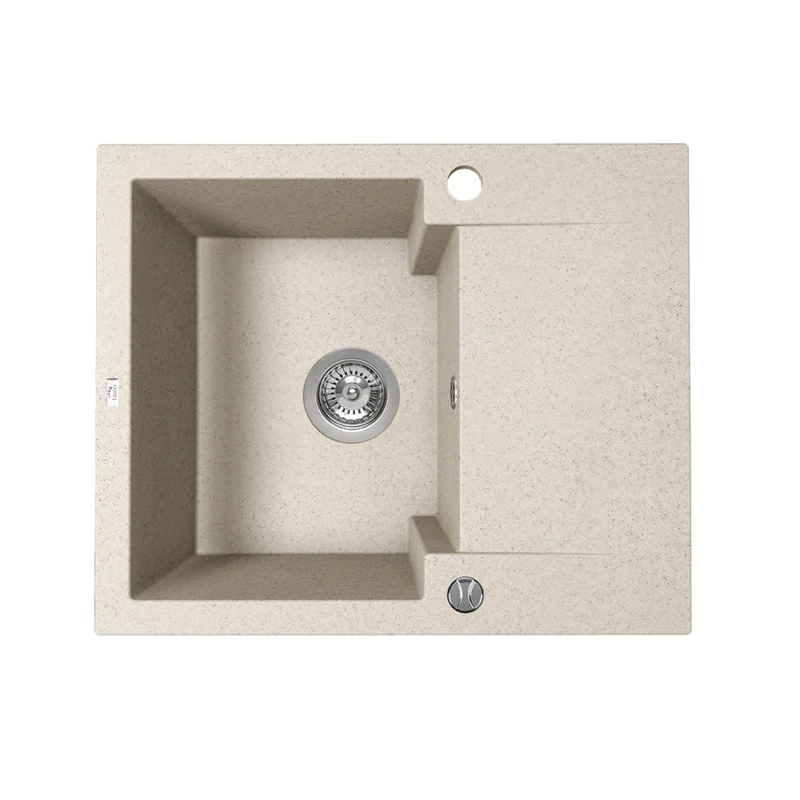 Laveo PICO 45S mini csepptálcás bézs gránit mosogató helytakarékos szifonnal