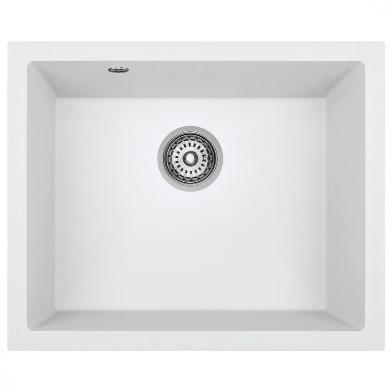 Laveo IBIZA fehér egymedencés mosogató helytakarékos szifonnal