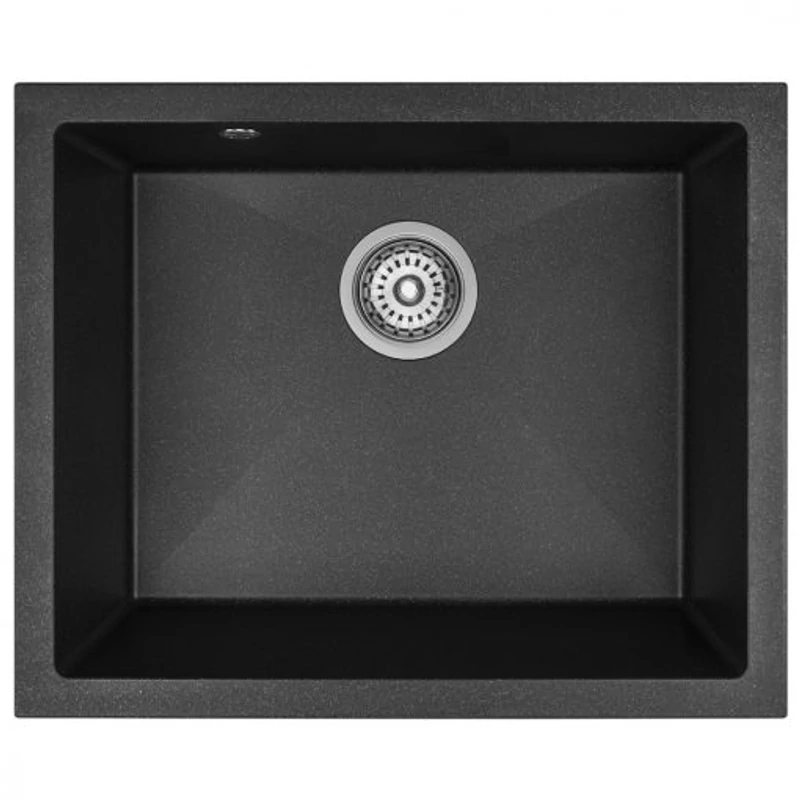 Laveo IBIZA Aláépíthető gránit mosogató: egymedencés, fekete