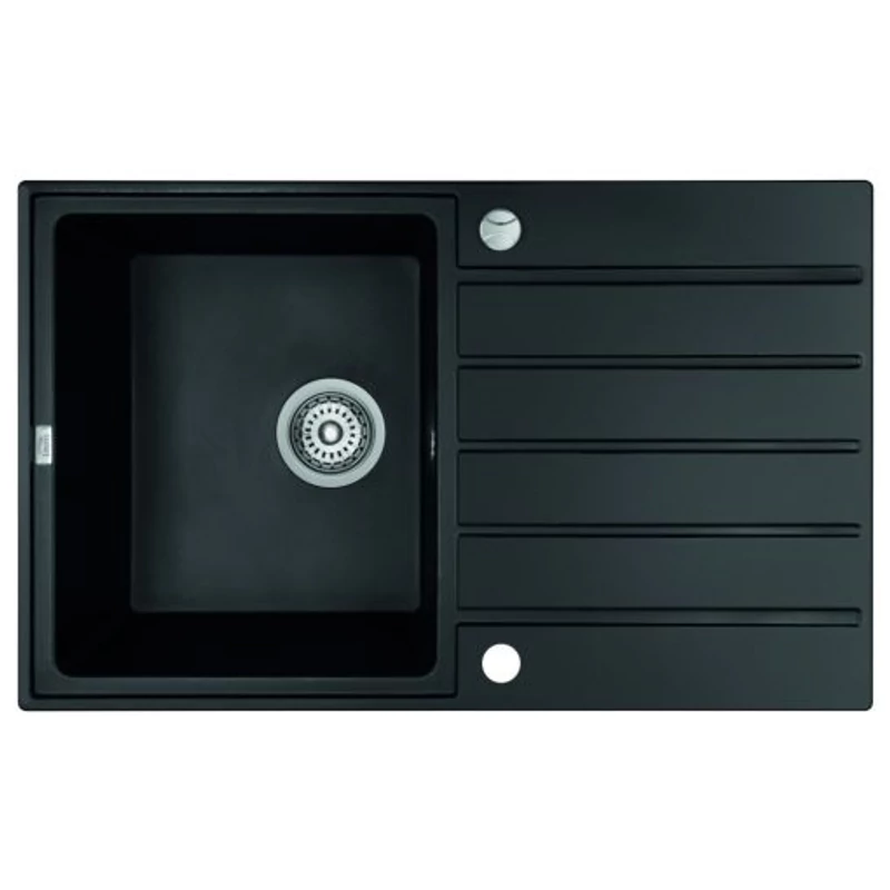 Laveo MARGARITA Gránit mosogató: egymedence csepptálcás, matt fekete SRM_711R Laveo MARGARITA Gránit mosogató: egymedence csepptálcás, matt fekete SRM_711R