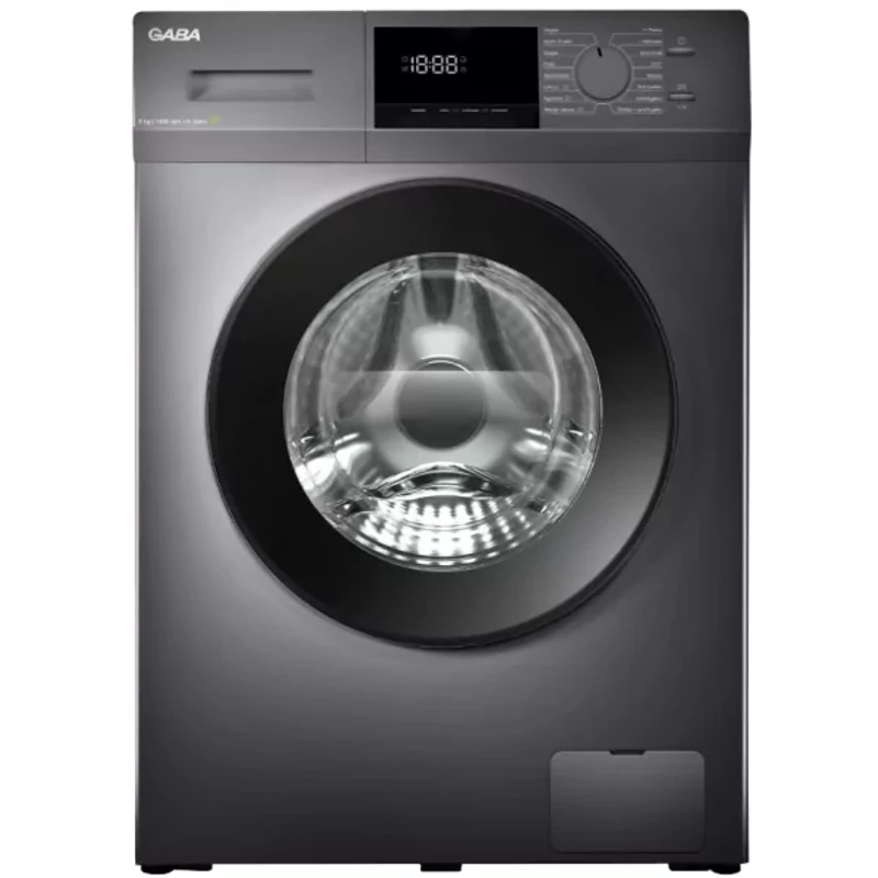 Gaba GTW-814DS Elöltöltős mosógép SÖTÉTSZÜRKE. 8 kg, 1400 f, A-10%, magyar nyelvű kezelőpanel