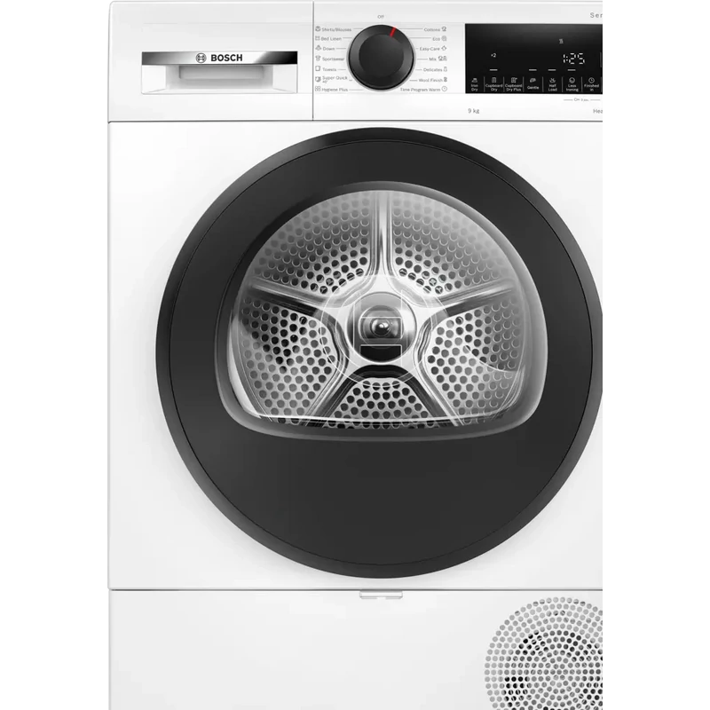Bosch WQG243DNBY Hőszivattyús kondenzációs szárítógép , Serie6 , 9kg ,  C , Fekete ajtó , EasyClean kondenzátor  , Prémium TouchControl kijelző , AutoDry , Státuszjelzés ,  Vasaláskönnyítés