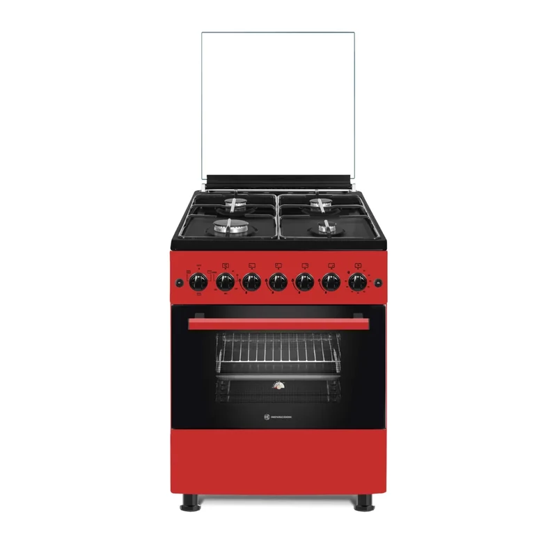 NOVACOOK F6B40EF R 57x58cm gáz elektromos kombi tűzhely PIROS