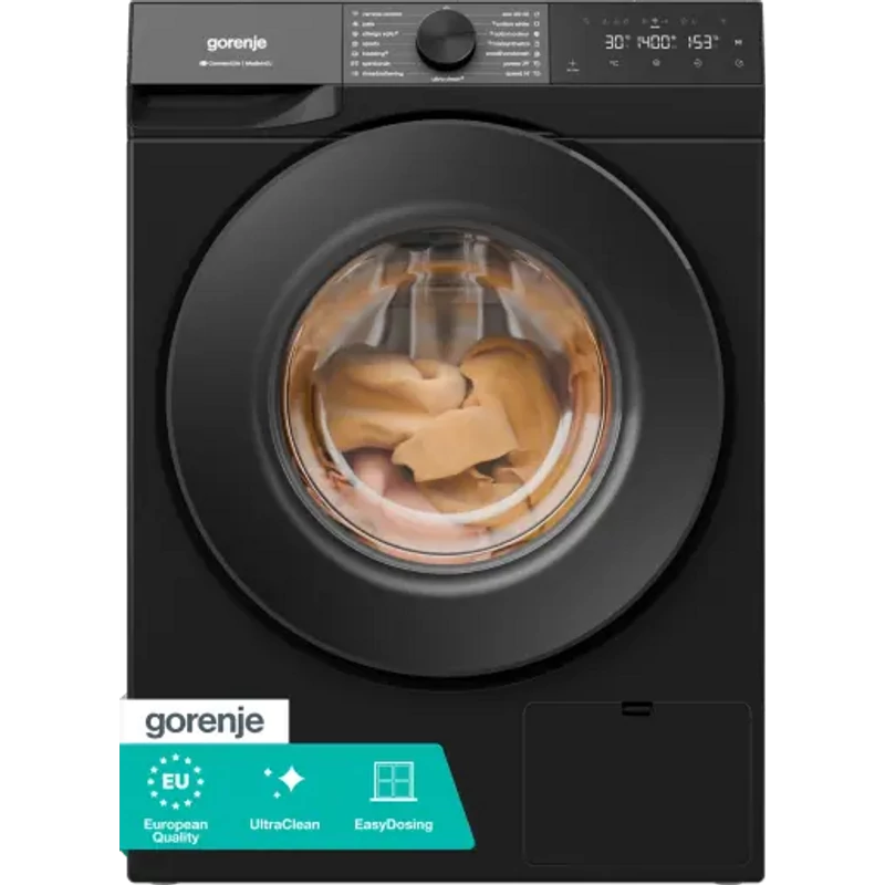 Gorenje WG484A31B Mosógép,  8 kg /1400 f, "A" , INVERTERES motor, GŐZPROGRAMOK,  Növelt LED kijelző süllyesztett gombokkal,  WIFI - ConnectLife,  CIPŐTISZTÍTÓ PROGRAM
