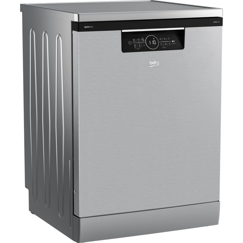 Beko BDFN36560XWP Szabadonálló mosogatógép, 15 teríték,15 teríték, 3. kosár, acélszürke, A osztály, 41 dB(A), selfdry, Quick&shine, HomeWhiz alkalmazás, 11 program