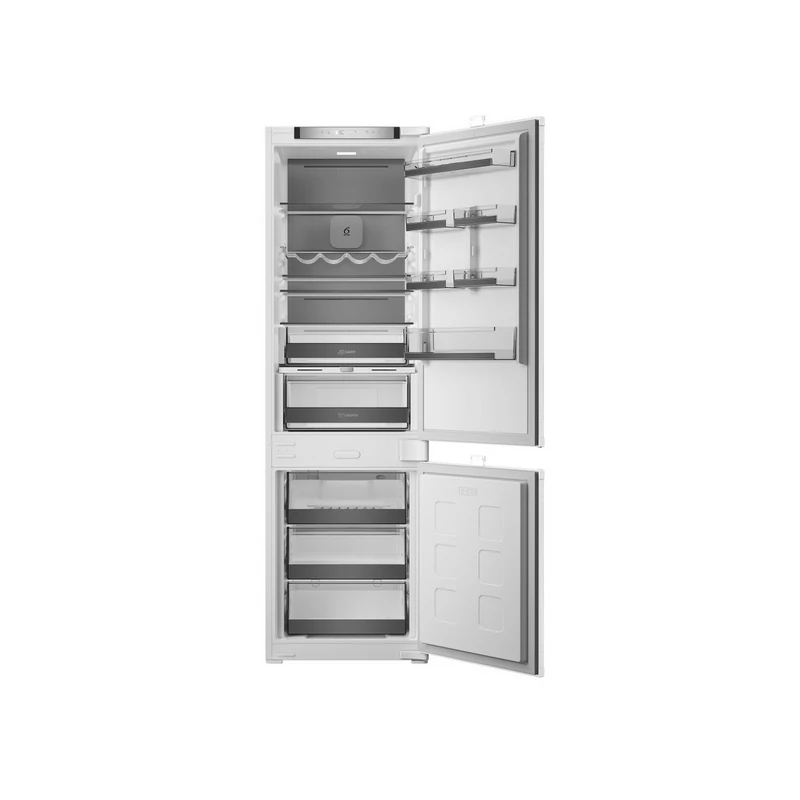 Whirlpool WHK2 5294 B6E1 Beépíthető kombinált hűtő 270L (194/76l ), C  Elektronikus vezérlés WIFI+BLE támogatás, Adaptív hűtés akár 20%-os energiamegtakarítással, Metal Multiflow, csúszópántos zsanér (sliding), inverter kompresszor, 10 év kompresszor gara