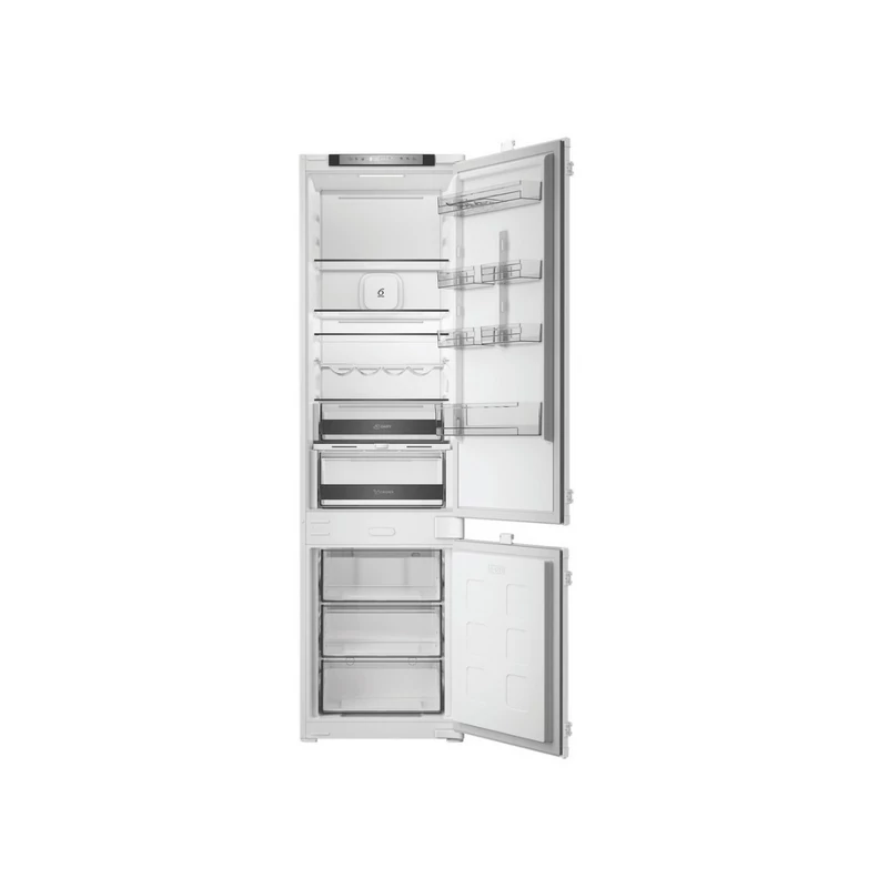 Whirlpool WHK2 5322 B4E Beépíthető kombinált hűtő 300L (224/76l ), E, Elektronikus vezérlés WIFI+BLE támogatás, Adaptív hűtés akár 20%-os energiamegtakarítással,  csúszópántos zsanér (sliding), inverter kompresszor, 10 év kompresszor garanciával, 193,5x54