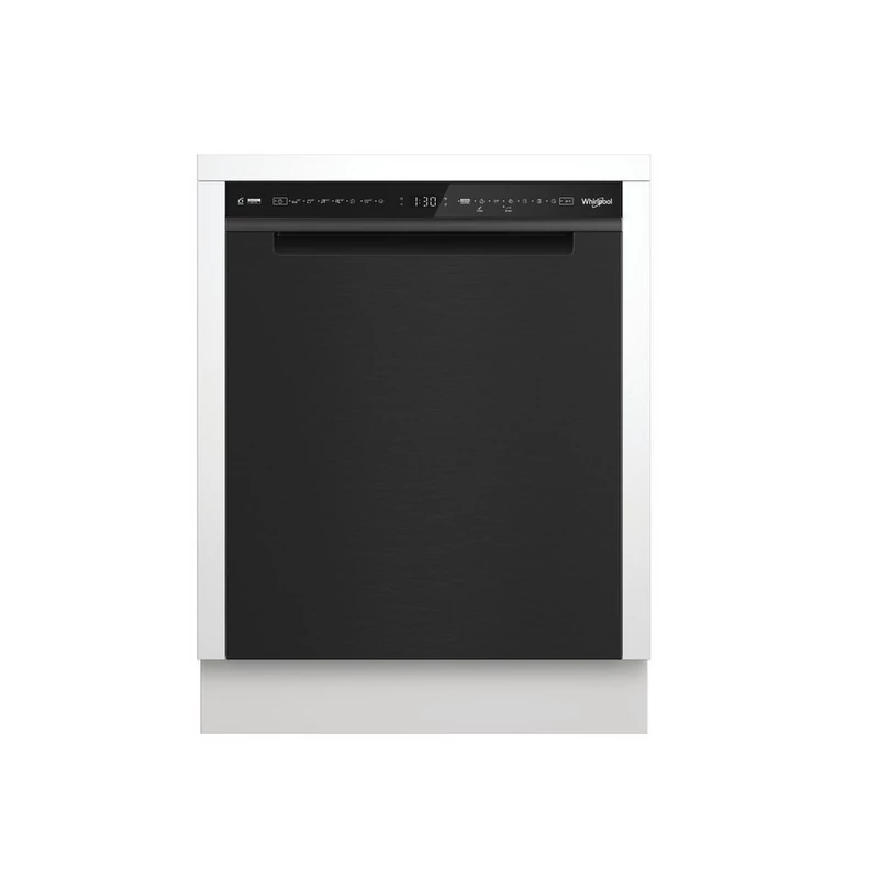 Whirlpool W7U HS61BS Pult alá építhető MaxiSpace mosogatógép Black Stain előlappal, A , 15 teríték, PowerClean Pro,  9,9 l , 3. evőeszköz fiók, Aquastop, 
Zajszint: 41 dBA