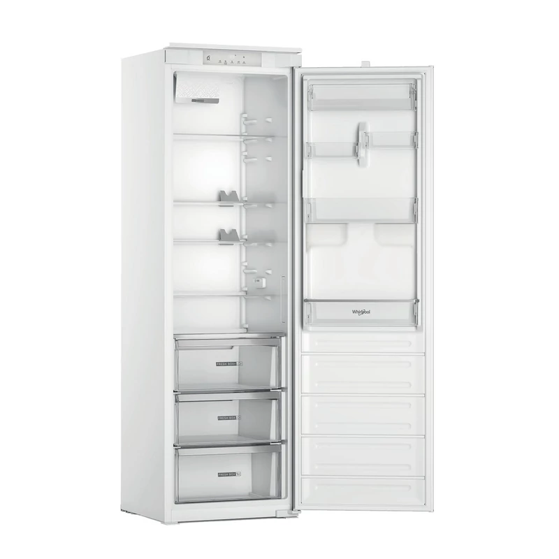 Whirlpool WHSD18A073C1P Beépíthető hűtő, 306 l, E , 6. Érzék Fresh Control funkció,  prémium LED világítás, ventilátor antibakteriális szűrővel, üvegpolcok, 4db palacktartó, 3 Fresh Box, 30 dBA,  177x54x54.5 cm
