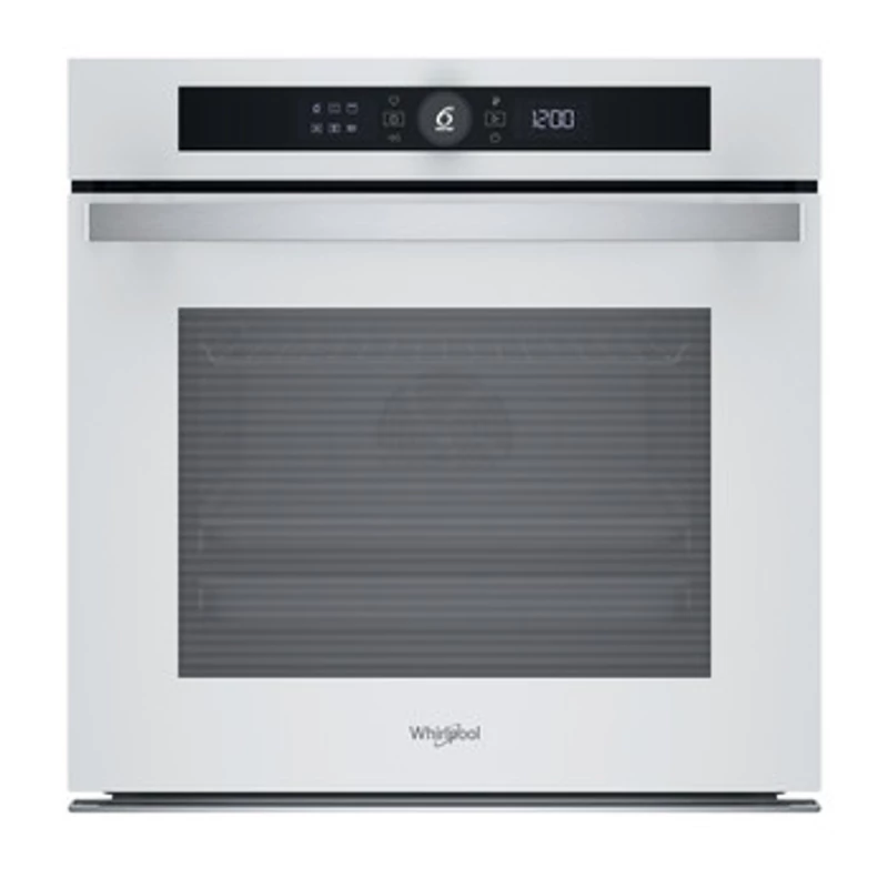 Whirlpool WOI4S8HM2SWA Beépíthető sütő, Fehér üveg, finoman csukódó sütőajtó, 6. Érzék funkció 6 ételkategóriára, MF8, SmartClean (hidrolitikus) sütőtisztítás,  Airfry, teleszkópos sütősín, 73 liter