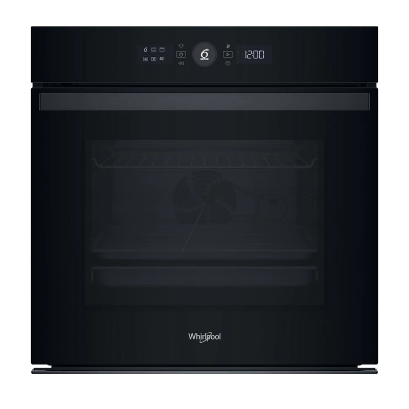 Whirlpool WOI4S8PPM1SB Beépíthető sütő,  Fekete üveg, finoman csukódó sütőajtó, 6. Érzék funkció 6 ételkategóriára, MF8, PIROLITIKUS és HIDROLITIKUS tisztítás,  Airfry, teleszkópos sütősín,  73 l