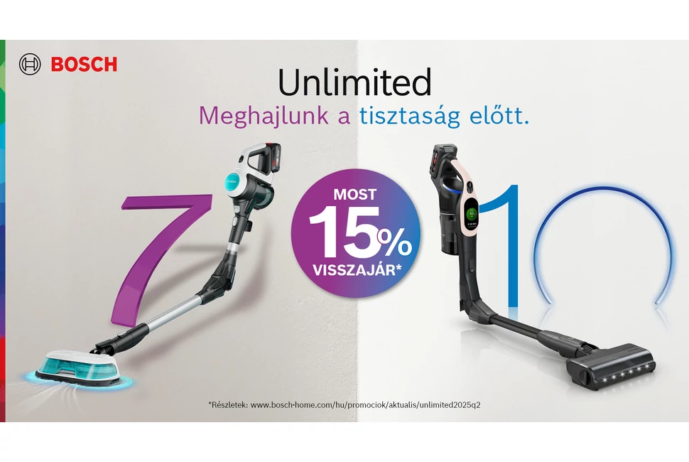 Unlimited porszívó 15% visszatérítés