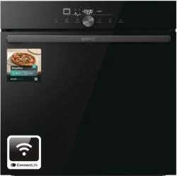 Gorenje GO66E Pizza beépíthető sütő EGYEDI PIZZA PROGRAMMAL, pirolitikus öntisztítás, teleszkópos sütősín, teljesen fekete 4 rétegű üvegajtó, WiFi-ConnectLife alkalmazás