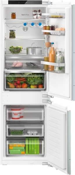 Bosch KIN86VFE0 Beépíthető kombinált hűtő, Serie4, NoFrost, 184+76 l , 177,2x54,1x54,8cm, E, TouchControl LED kijelző, LED világítás, VitaFresh XXL