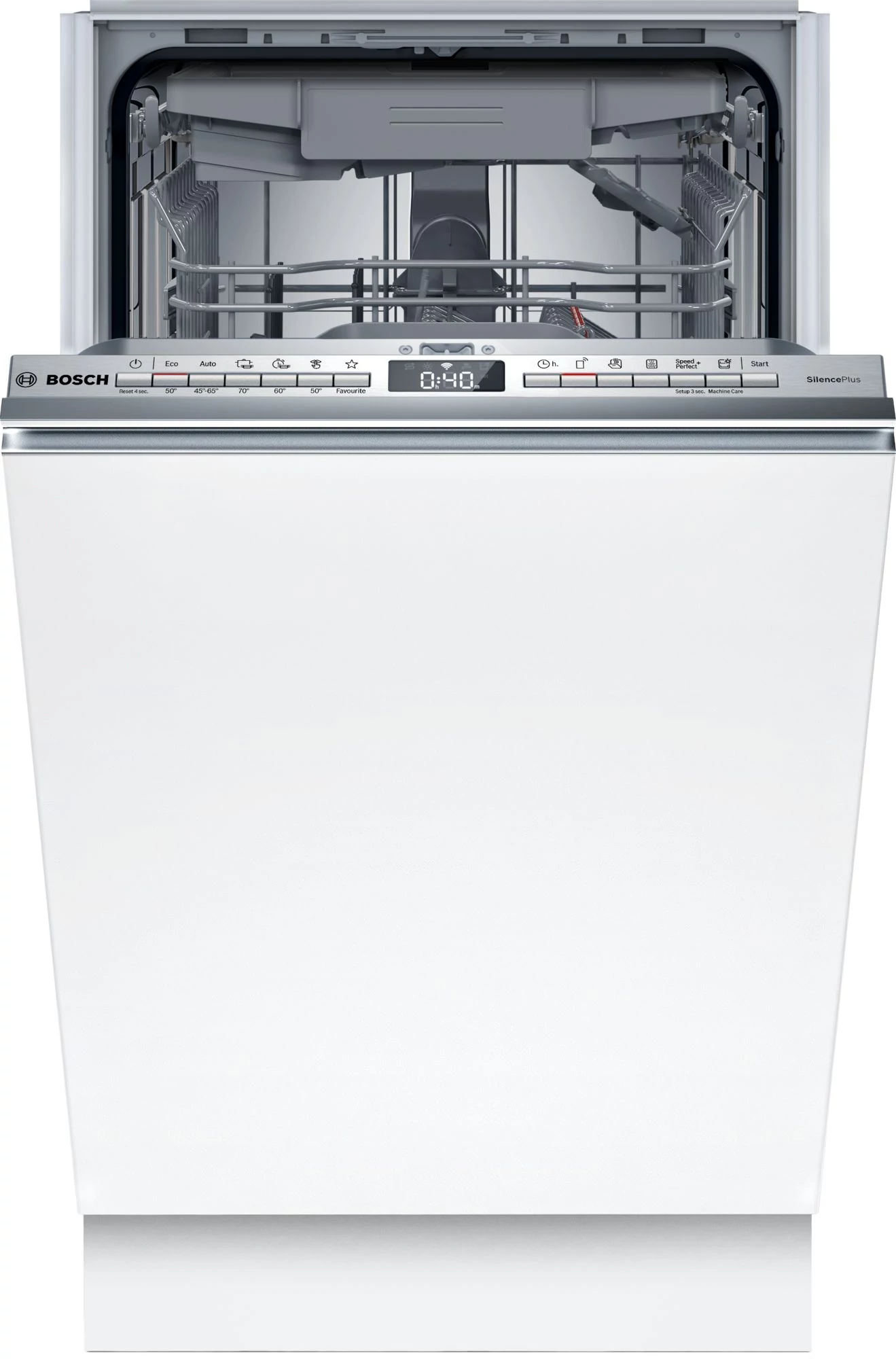 BOSCH SPV6EMX09E Teljesen integrálható keskeny mosogatógép, Serie 6, Home Connect, 10 teríték, B, 6 program, 6 opció, Nagyméretű LED kijelző,  VarioFlex Pro kosárrendszer, VarioDrawer Pro, 8,7 l, 44 dB(A)