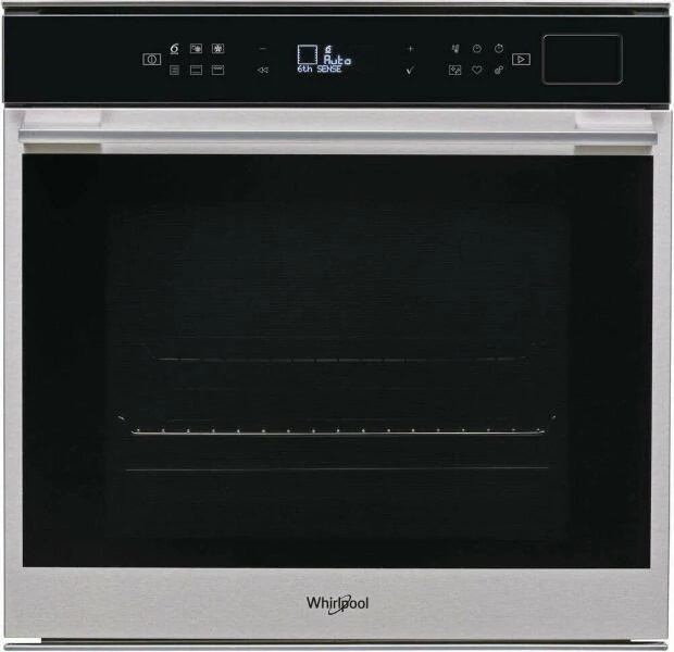 Whirlpool W7OS44S1H W Collection SHS - beépíthető gőzsütő,  inox szegély, fekete full üveg