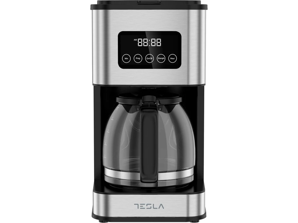 Tesla CMF201BX  filteres kávé és teafőző, 12 csésze, LCD kijelző, fekete-inox