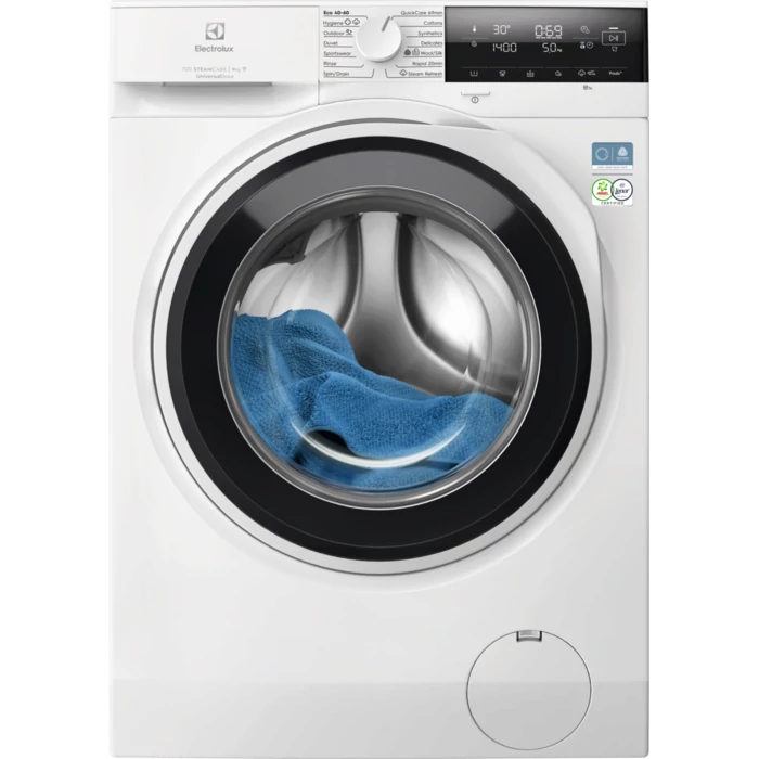 Electrolux EW7F3494FQE SteamCare Elöltöltős mosógép, SteamRefresh gőzprogram, Hygiene program gőzzel, UniversalDose, QuickCare 69perc program, A energiaosztály, 9 kg, 1400 f/p, ökoinverter motor, Wifi