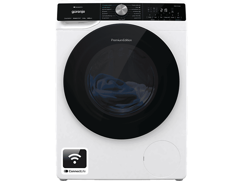 Gorenje WNS94A1TWIFI elöltöltős mosógép, 9 kg, 1400 f, gőzprogramok, inverter motor, Wifi-Connect Life, DoseAid, Total AquaStop,  Dobvilágítás, A-10% osztály