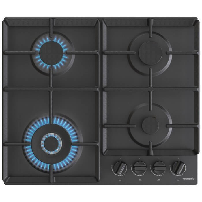 Gorenje GW641BFB Beépíthető gáz főzőlap, 3+1 WOK égő, öntöttvas edénytartó rácsok