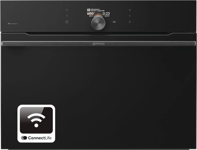 Gorenje BCM4058B Beépíthető sütő+mikró kombi, Wifi, kompakt máret 45 cm magas