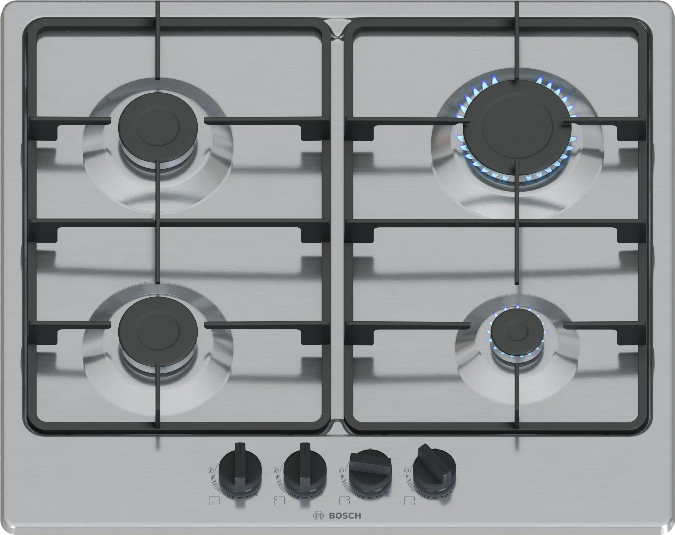 Bosch PGP6B5K60 Gázfőzőlap - nemesacél felület - Serie4