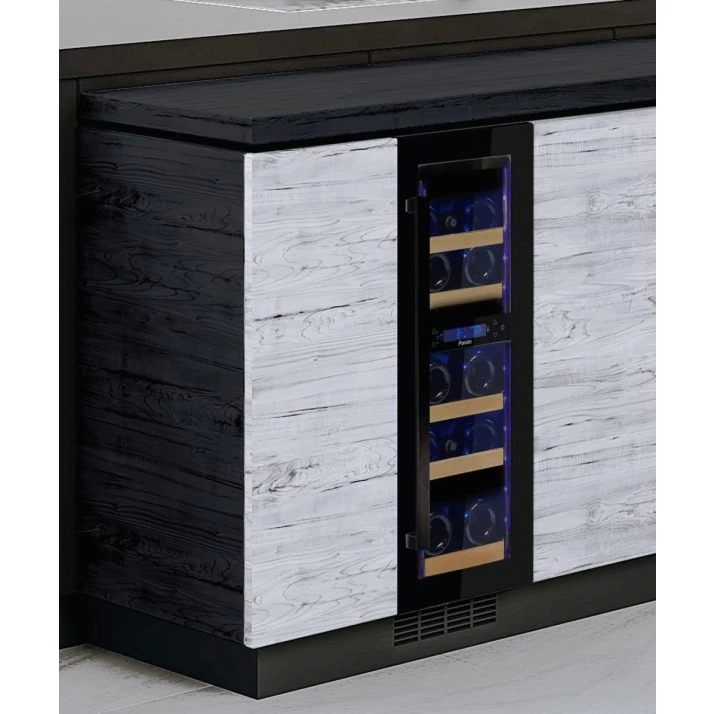 Pando PVZB 30-16CRR Borhűtő - pult alá építhető, fekete, jobbos, fogantyúval, 16 palack