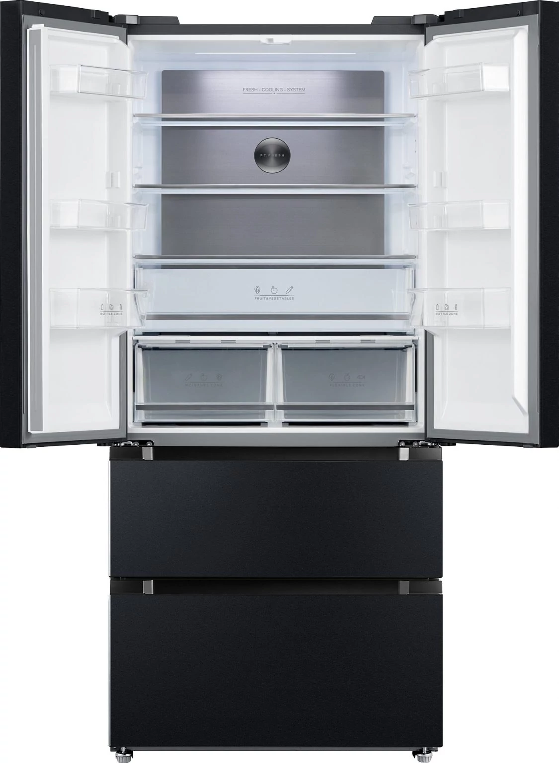 Tesla RF5200FMAE french door hűtő, total no frost, E, 341 liter + 171 liter, 40 dBA, 83cm széles, digital display, humidity controll, dark inox