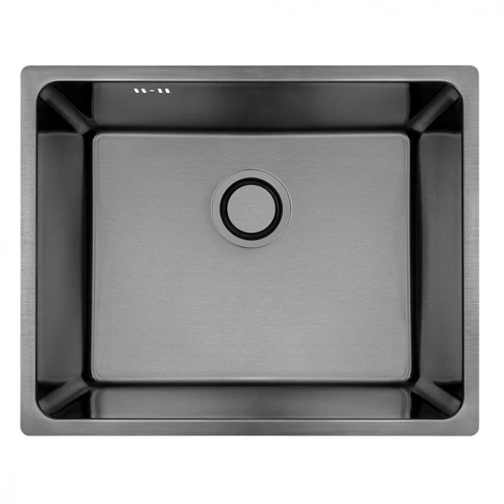 Operis ADEN Egymedencés inox mosogató, beépíthető, munkalapszintbe szerelhető,  pult alá szerelhető, grafit, 50-s szekrénybe