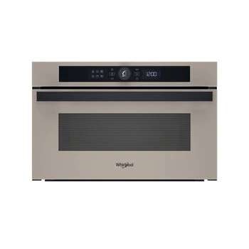 Whirlpool WMD44ME Álló szekrénybe építhető mikrohullámú sütő Szatén, 31 liter, 6. Érzék funkciók, 1000W, CRISP, grill, digitális kijelző (fehér karakterszín), JET Start, JET Defrost, JET Menü, lenyíló tükrös üvegajtó