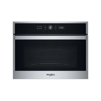 Whirlpool WMW44HMX Álló szekrénybe építhető mikrohullámú sütő, Inox, 40 liter, 6. Érzék funkciók, CRISP,  grill, Érintős kijelző, JET Start, JET Defrost